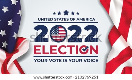 2022 election day in united states. illustration vector graphic ofunited states flag 