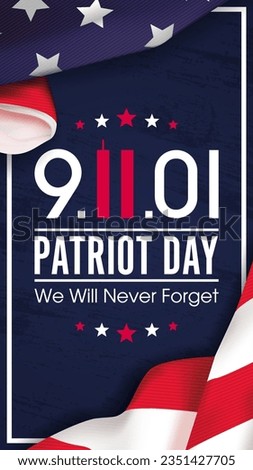  National Day of Prayer and Remembrance for the Victims of the Terrorist Attacks on 09.11.2001. Vertical vector banner