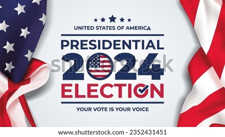 2024 Presidential election day in united states. illustration vector graphic ofunited states flag 
