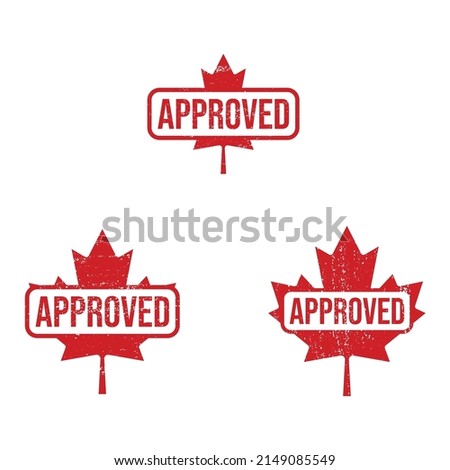 approved canada red grunge stamp vector illustration