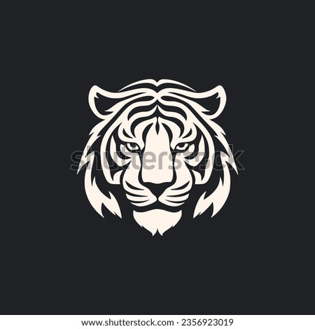 simple minimalist tiger head wild animal logo vector illustration template design