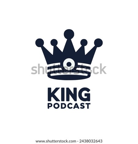 king podcast media logo vector illustration template design