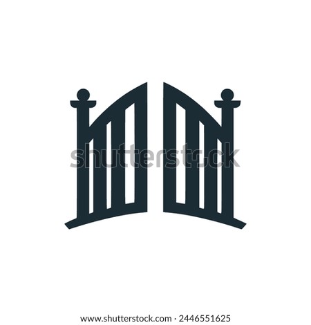 simple open gate logo vector illustration template design