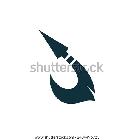 harpoon spear logo vector illustration template