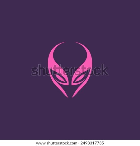 pink alien technology science logo vector illustration template design