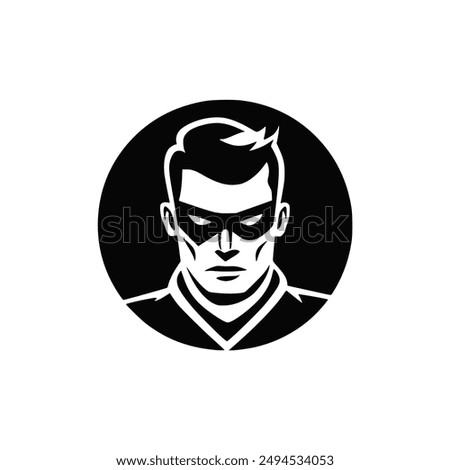 male super hero profile avatar logo vector illustration template design