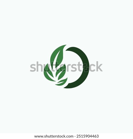 letter O leaf nature logo vector illustration template design