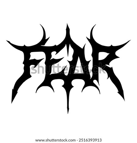 black metal band with the name fear music hobby entertainment logo vector illustration template design