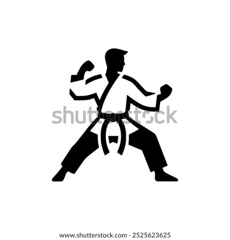 karate dojo sport fight champion logo vector illustration template design