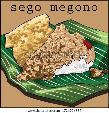 
sego megono is a traditional food from Indonesia, precisely in the city of Pekalongan and along the road between the provinces