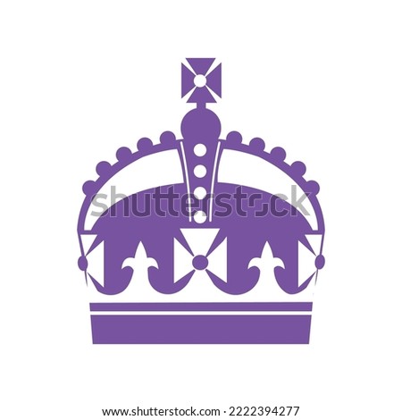 King's crown engraving. Coronation concept.