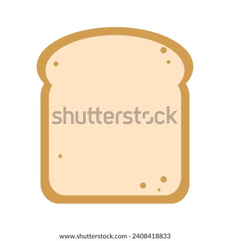 Simple flat illustration of a slice of toast bread.