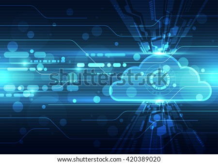 Abstract cloud technology background, vector illustration