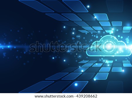Abstract cloud technology in the future background, vector illustration