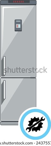 Kitchen Refrigerator Repair Service. Vector illustration.