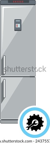 Kitchen Refrigerator Repair Service. Vector illustration.