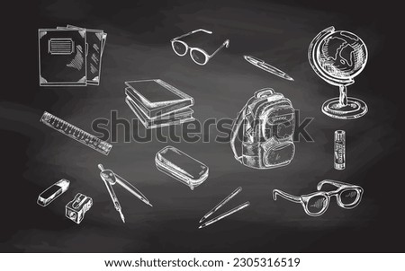 Chalk and Eraser Vector Illustration Stock Vector - Illustration
