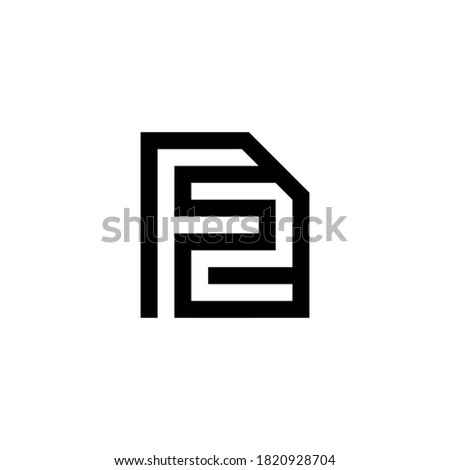 f 2 f2 initial document logo design vector symbol graphic idea creative
