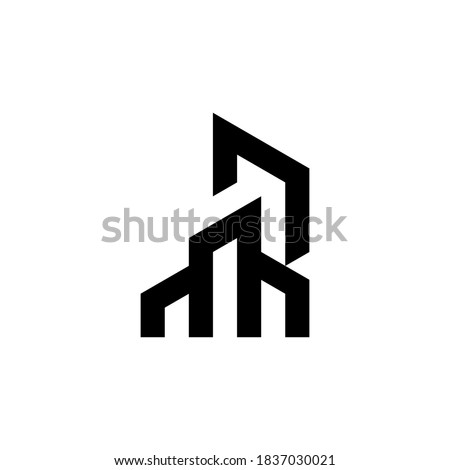 m r mr initial building logo design vector graphic idea creative