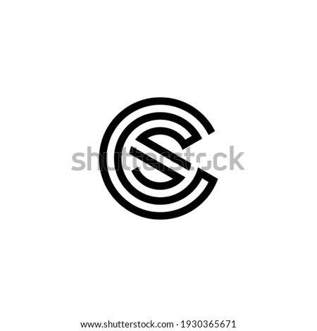 c s cs sc initial logo design vector template