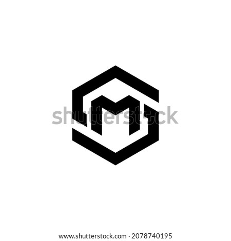 s m sm ms initial logo design vector template