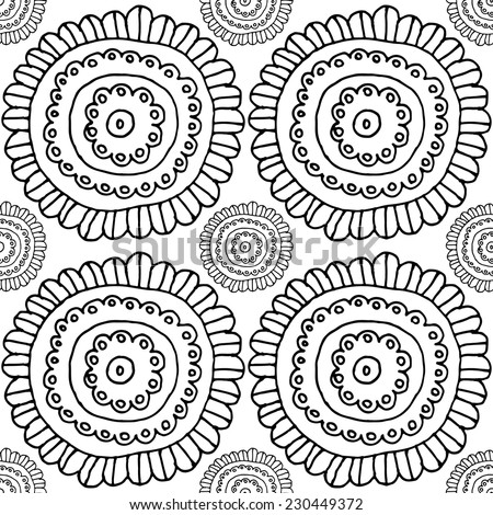 Seamless pattern with flowers white 2