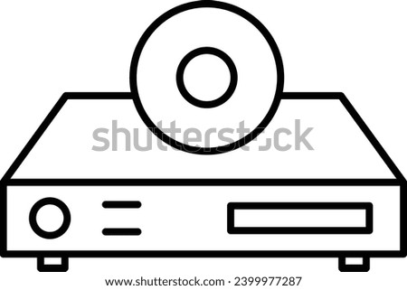 dvd player icon, out line vector icon Web icon simple thin line vector icon