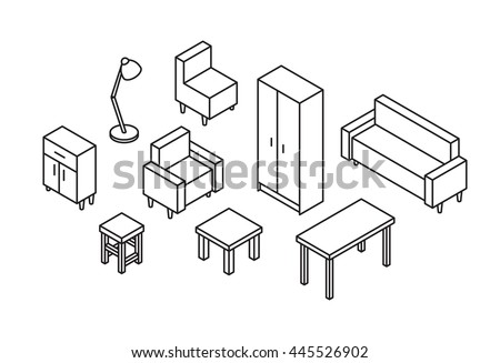 Isometric Furniture Vector At Vectorified Com Collection Of