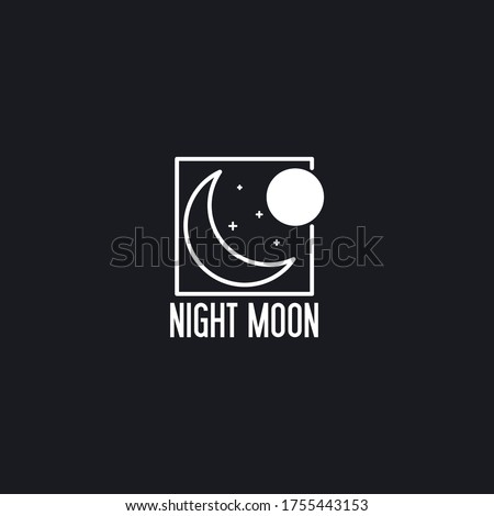 moon template logo design inspiration. Astronomical moon Premium Quality symbol icon vector illustration