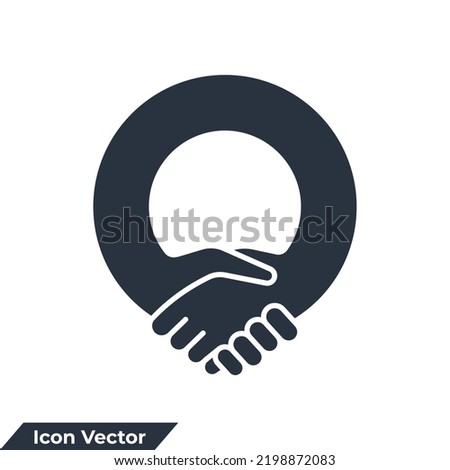 partnership icon logo vector illustration. Handshake Friendship Partnership symbol template for graphic and web design collection