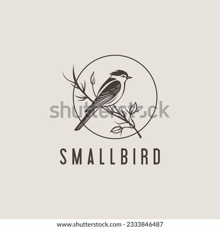 Little Bird silhouette icon symbol, Premium Vintage Bird logo vector illustration template
