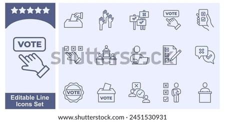 vote icon set. Voting and Election symbol template for graphic and web design collection logo vector illustration