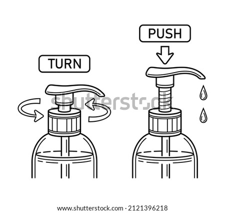 Similar – Image, Stock Photo Cosmetic pump dispenser bottle filled with green liquid on white, Palm leaf hard shadows