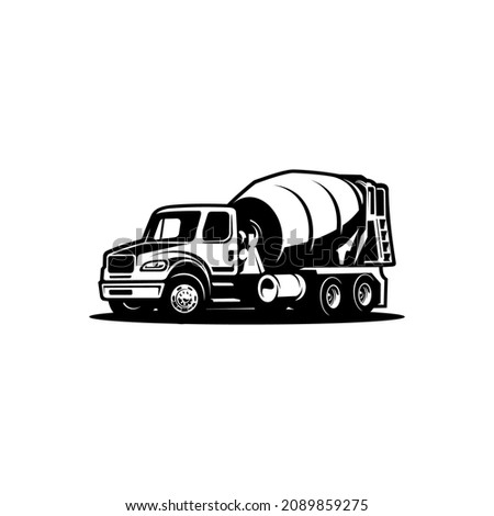 concrete mixer truck, construction vehicle illustration vector