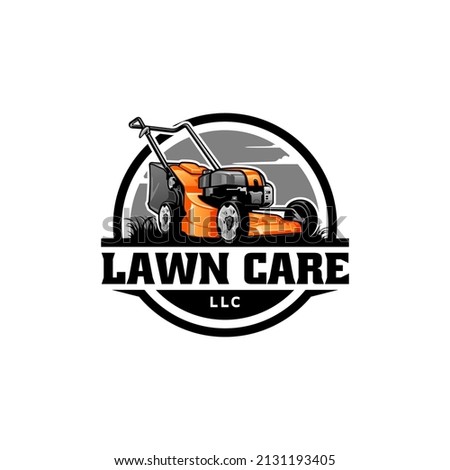 lawn care - lawn mower isolated logo vector	 Foto stock © 