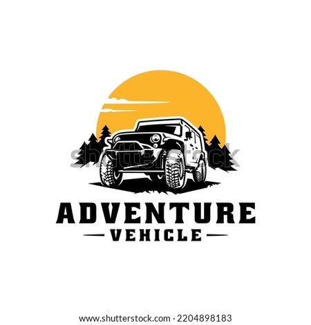 0ffroad adventure SUV car illustration logo vector