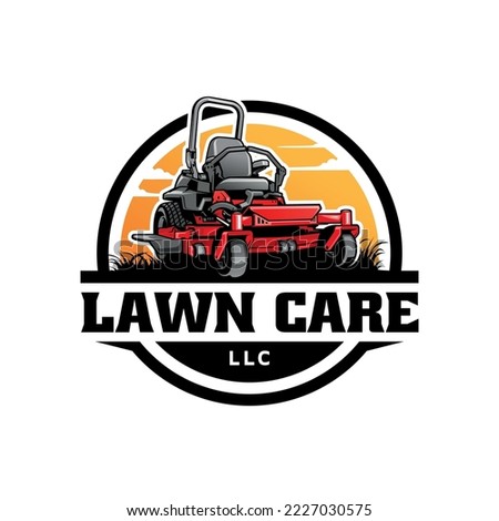 lawn mower and services illustration logo vector Foto stock © 