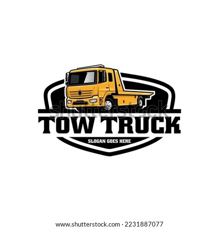 towing truck, road assisntance truck logo vector