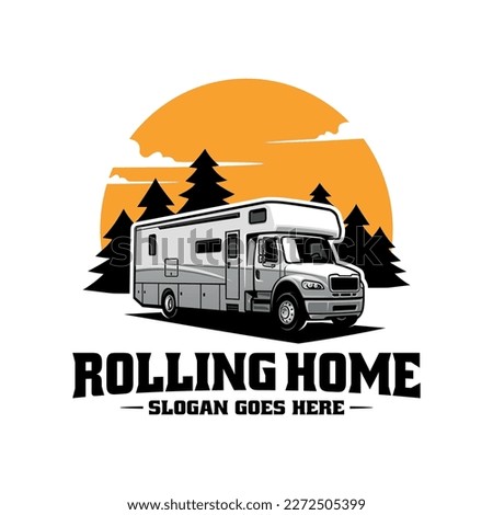 RV caravan motor home illustration logo vector