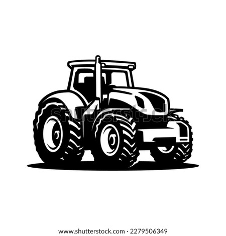 silhouette of a tractor illustration vector
