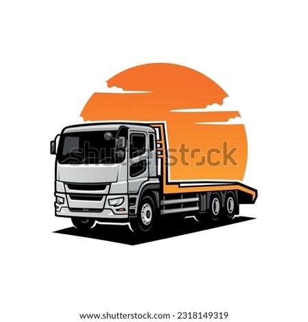 trucking company, flatbed truck logo vector