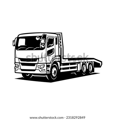 carrier truck, towing truck illustration vector isolated