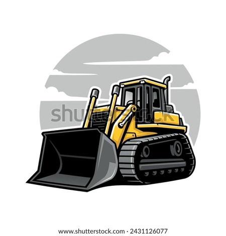 Bulldozer construction vehicle illustration vector