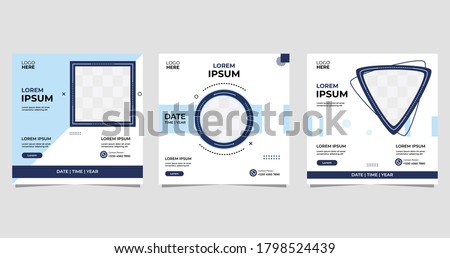 Set of Minimalist Background with memphis style. Suitable for social media post template, Webinar, Seminar, daring banner, online education, flyer, ads, etc