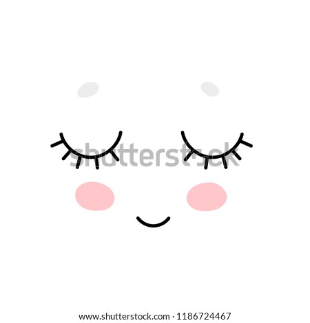 Cute cartoon face, Scandinavian print or poster design