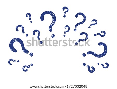 hand drawn doodle question marks Foto stock © 
