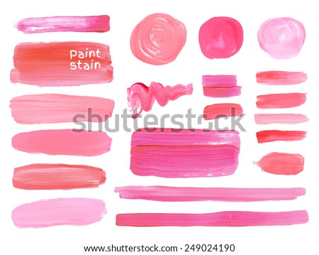 Set of cosmetic texture round stains isolated on white. Vector oil paint texture. Make up colors.