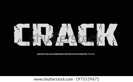 Crack rock style font. Easy editable soft colored vector illustration in EPS10.