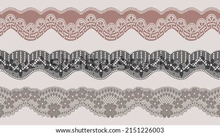 Set Of  Scallop Edge Lace Trims. 