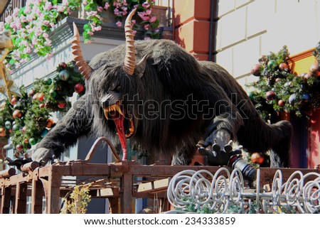 Los Angeles, California, USA - October 10, 2014: Big Scary Animal Sculpture Decoration for Halloween at Universal Studios Hollywood